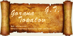 Gorana Topalov vizit kartica